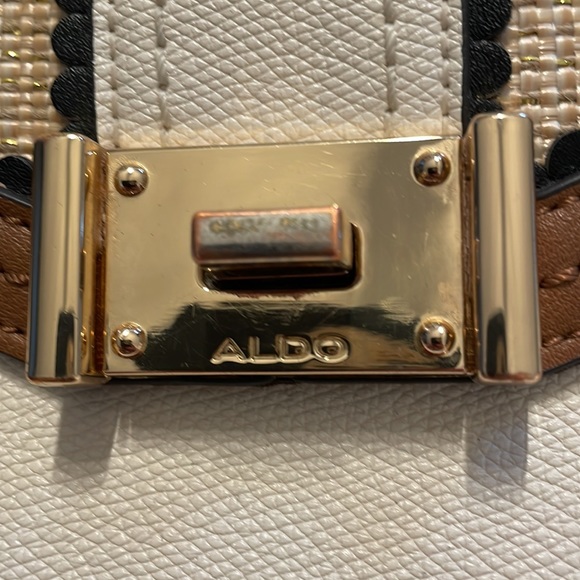 Aldo cream and brown purse with single handle - Picture 9 of 14